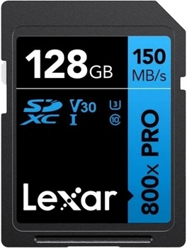 Карта пам'яті Lexar 800x PRO SDXC 128GB UHS-I U3 V30 (LSD0800P128G-BNNNC)