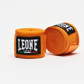 Боксерские бинты Leone хлопок 350 см оранжевые 2 шт.