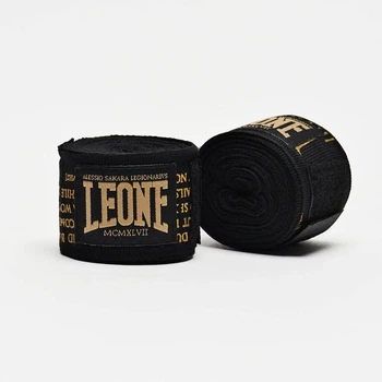 Боксерские бинты Leone хлопок 350 см черные 2 шт.