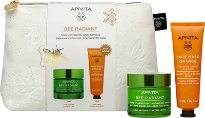 Zestaw do pielęgnacji twarzy Apivita Bee Radiant Żel-krem do twarzy 50 ml + Maska do twarzy 50 ml + Kosmetyczka (5201279107734)