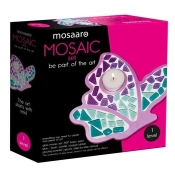 Набор для стеклянной мозаики Mosaaro Подсвечник Бабочка