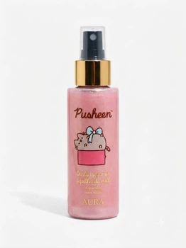 Блискучий міст для тіла Pink з частинками кольору рожевого золота AURA Pusheen 100 мл
