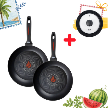 Набір сковорідок Smart Fry 26 см та 28см + ПОДАРУНОК: Універсальна кришка 24см - 28см
