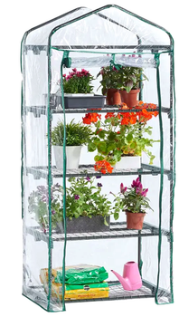 Мини теплица 4 полки 160x68x50 см для балкона и сада полиэтилен Carruzzo LS-2413
