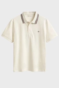 Чоловіче біле поло COLLAR TIPPING Gant XXL 2014119