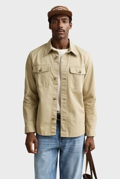 Чоловіча бежева сорочка TWILL OVERSHIRT Gant L 3250309