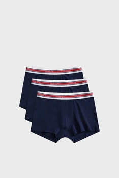Чоловічі темно-сині боксери (3 шт) STRIPED WAISTBAND TRUNK Gant S 902613073
