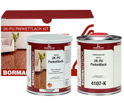 Лак паркетний поліуретановий двокомпонентний Borma Wachs 2K-PU PARKETTLACK 10-20 глос