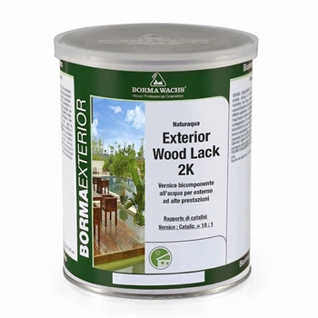 Лак 2К Borma Wachs NATURAQUA EXTERIOR WOOD LACK Комплект 1+0,1 л
