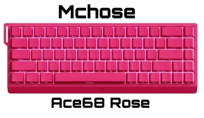 Игровая Клавиатура MCHOSE ACE68 HE Rose Магнитные Переключатели. Проводная 8000Hz/s. RGB Подсветка, 68 Клавиш, Switch 0.01mm. Rapid Trigger. Kailh God Switch