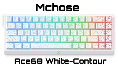 Игровая Клавиатура MCHOSE ACE68 HE White-Contour Магнитные Переключатели. Проводная 8000Hz/s. RGB Подсветка, 68 Клавиш, Switch 0.01mm. Rapid Trigger. Kailh God Switch