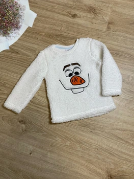 Дитяча тепла плюшева флісова кофтинка для дівчинки Primark 110 см біла сніговик