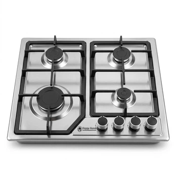 Газовая плита настольная Happy Home на 4 конфорки для магистрального и баллонного газа (Встраиваемая варочная поверхность 2в1)