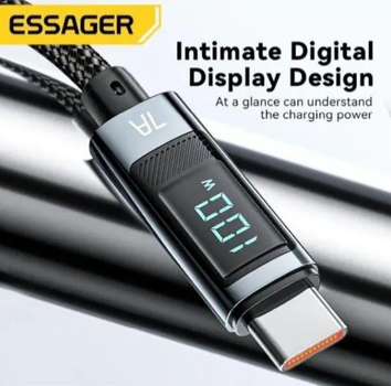 Високоякісний кабель швидкої зарядки з дисплеем Essager 100W