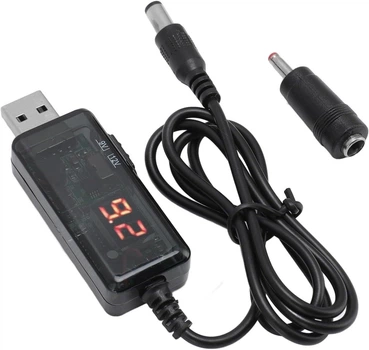 Кабель USB-DC AND 5765 для Wi-Fi роутера, модема и ONU, питание от повербанка с дисплеем и переключателем 9V/12V