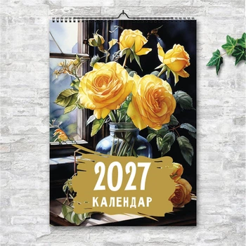 Календарь настенный перекидной КРАСОТА ЦВЕТОВ АКВАРЕЛЬ 2026 13 ЛИСТОВ ENTERSTORE 42х29.7 см (ART 250121)