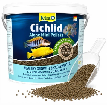 Корм фасованный для рыбок Tetra Cichlid Algae Mini Pellets (Плавающие гранулы для улучшения пищеварения у рыб) 100 г.
