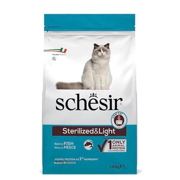 Корм Schesir Cat Sterilized & Light сухой монопротеиновый с рыбой для кастрированных котов или котов склонных к полноте 1.5 кг