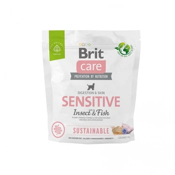 Корм Brit Care Dog Sustainable Sensitive Insect and Fish сухий з рибою та білком комах для дорослих собак з чутливою шкірою 1 кг