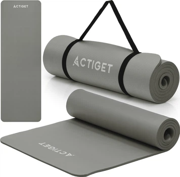 Коврик спортивный Actiget NBR для йоги и фитнеса 183 x 61 x 1 cм Grey (ACT0019)