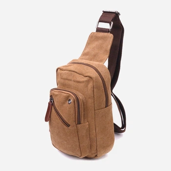 Сумка слинг через плечо мужская Vintage leather-21230 Коричневая