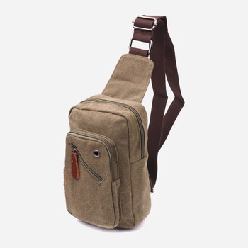 Сумка слинг через плечо мужская Vintage leather-21231 Оливковая
