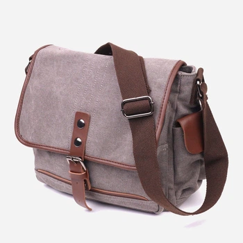 Сумка мессенджер через плечо мужская Vintage leather-21248 Серая