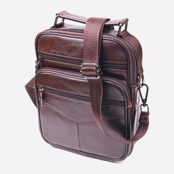 Сумка планшет через плечо мужская из натуральная кожи Vintage leather-21276 Коричневая