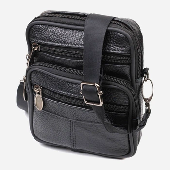 Сумка планшет через плечо мужская из натуральная кожи Vintage leather-21483 Черная