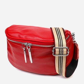 Сумка на пояс бананка жіноча з натуральної шкіри Vintage leather-22081 Червона