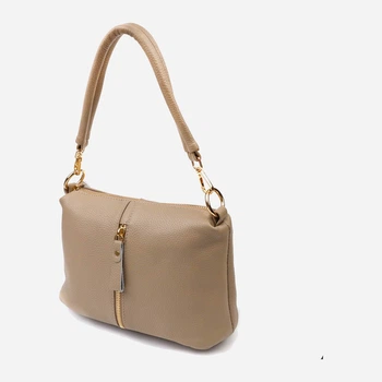 Сумка кросс боди через плечо женская из натуральная кожи Vintage leather-22084 Бежевая
