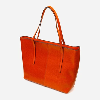 Сумка шоппер женская из натуральная кожи Vintage leather-22096 Рыжяя