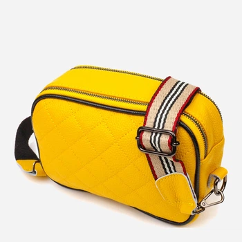 Сумка кросс боди через плечо женская из натуральная кожи Vintage leather-22114 Желтая
