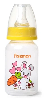 Бутилочка для годування Fissman Babies "Зайчик" 120 мл прозора з мірною шкалою