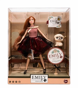 Кукла Emily Fashion Classics с аксессуарами и фигуркой щенка, 29 см