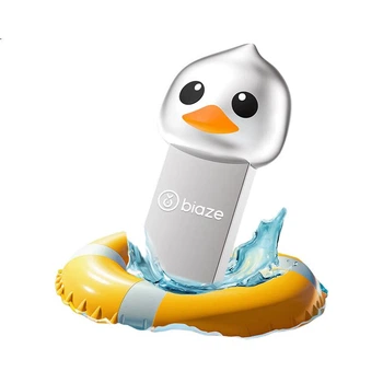 Флешка BIAZE, 64 ГБ, USB 3.2, мини, мультяшная, металлическая, модель UP-21, серебристая