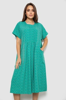 Платье женское однотонное с принтом зеленый 214R209-5 AGER 56 (4XL-5XL)