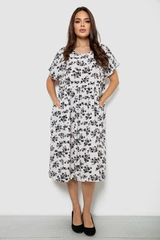 Платье женское однотонное с принтом белый 214R209-6 AGER 52 (3XL)