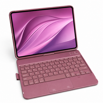 Чохол-клавіатура CM-01 Wireless Keyboard для iPad рожево-золотий Bluetooth QWERTZ з тачпадом та підсвічуванням