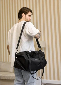 Мужская спортивная сумка из ткани Oxford Vogue городская водостойкая черная Sambag 55444