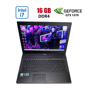 Игровой ноутбук ASUS ROG Zephyrus GM501GS / 15.6" (1920x1080) IPS / Intel Core i7-8750H (6 (12) ядер по 2.2 - 4.1 GHz) / 16 GB DDR4 / 500 GB SSD / nVidia GeForce GTX 1070, 8 GB GDDR5, 256-bit / WebCam б/у