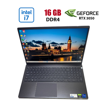 Игровой ноутбук Dell Vostro 7510 / 15.6" (1920x1080) IPS / Intel Core i7-11800H (8 (16) ядер по 2.3 - 4.6 GHz) / 16 GB DDR4 / 512 GB SSD / nVidia GeForce RTX 3050, 4 GB GDDR6, 128-bit / WebCam б/у