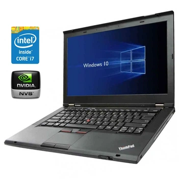 Ноутбук Lenovo ThinkPad T430 / 14" (1600x900) TN / Intel Core i7-3520M (2 (4) ядра по 2.9 - 3.6 GHz) / 8 GB DDR3 / 500 GB HDD / nVidia NVS 5400M, 2 GB GDDR3, 128-bit / WebCam / Win 10 Pro б/у