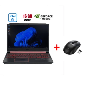 Игровой ноутбук Б-класс Acer Nitro 5 AN515-54-54W2 / 15.6" (1920x1080) IPS / Intel Core i5-9300H (4 (8) ядра по 2.4 - 4.1 GHz) / 16 GB DDR4 / 480 GB SSD / nVidia GeForce GTX 1050, 3 GB GDDR5, 96-bit / WebCam б/у + Подарок Беспроводная мышь HOCO GM28