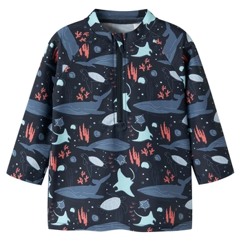 Футболка-рашгард для купания Name it Shark, цвет синий, размер 98 (261.13253334.NBLA)