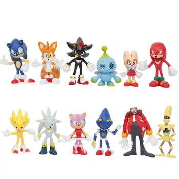 Набір фігурок 12в1 Їжачок Супер Сонік, 5 см - Sonic The Hedgehog