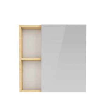 Дзеркальна шафа для ванної RJ ATLAS, дуб, настінний, 60x60 см