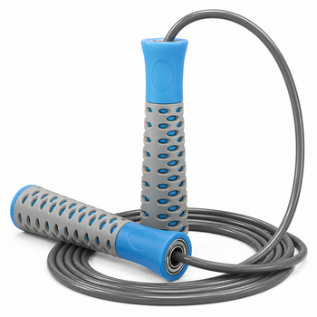Скакалка PowerPlay 4206 Jump Rope PRO+ Сіро/Синя (2,75m.)