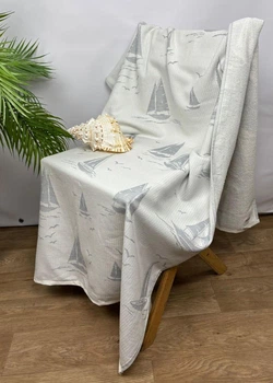 Рушник пляжний пештемаль Pupilla 90х180 Okyanus Gri