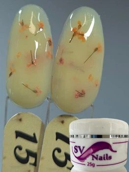 Гель з сухоцвітами для декору нігтів Flowers Gel SVN 15 (25гр) жовтий